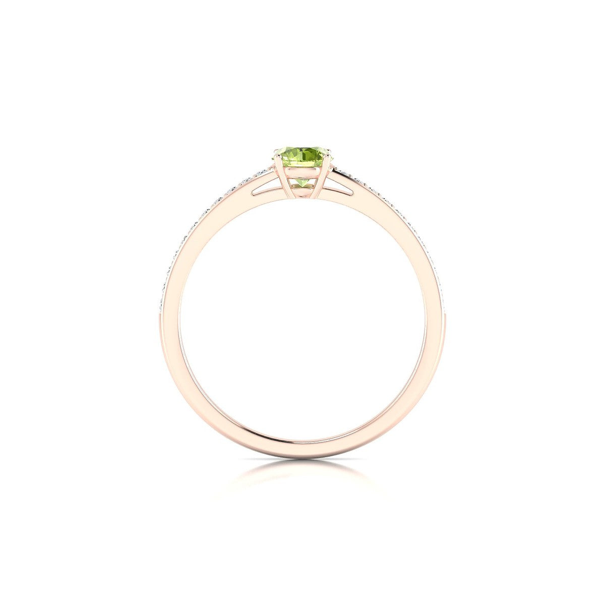Promise | 18k Rose Gold 4.5 mm Round Peridot Ring