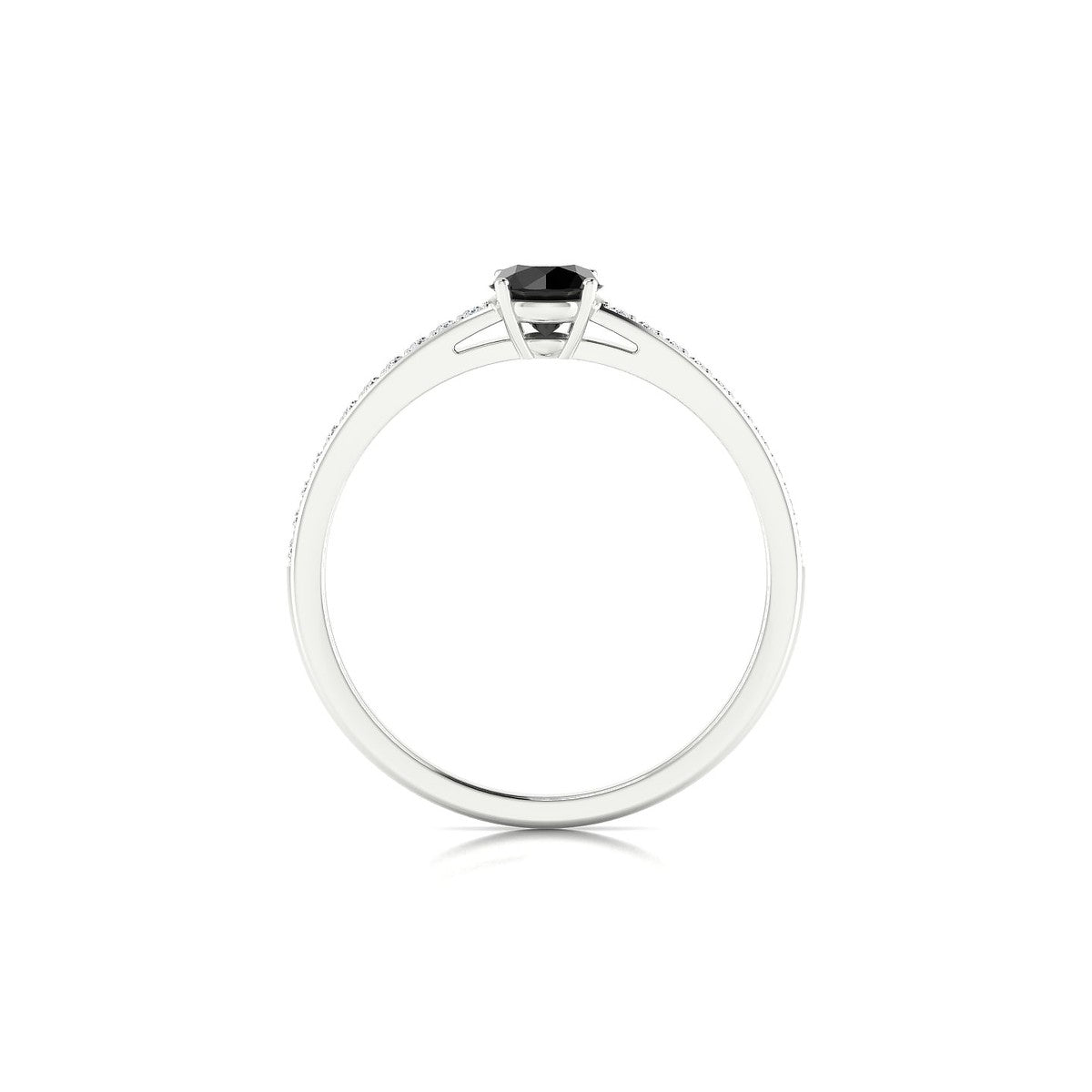 Promise | 18k White Gold 4.5 mm Round Black Diamond Ring