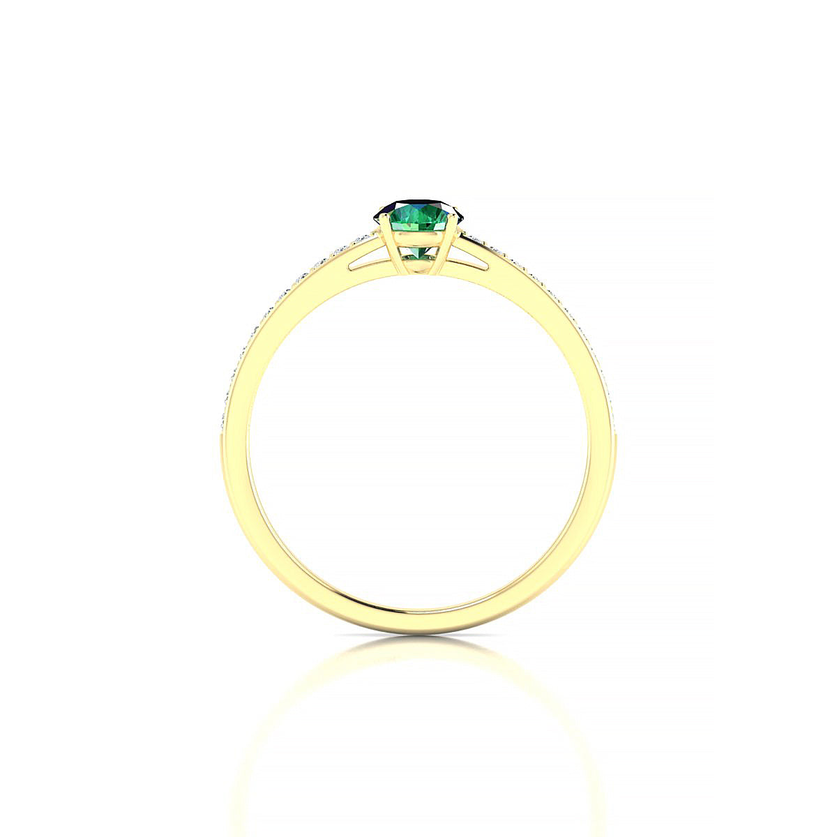 Promise | 18k Yellow Gold 4.5 mm Round Emerald Ring