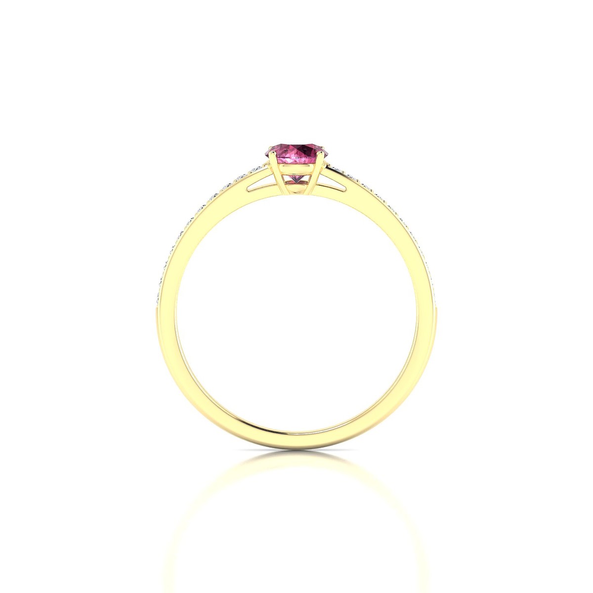 Promise | 18k Yellow Gold 4.5 mm Round Rhodolite Ring