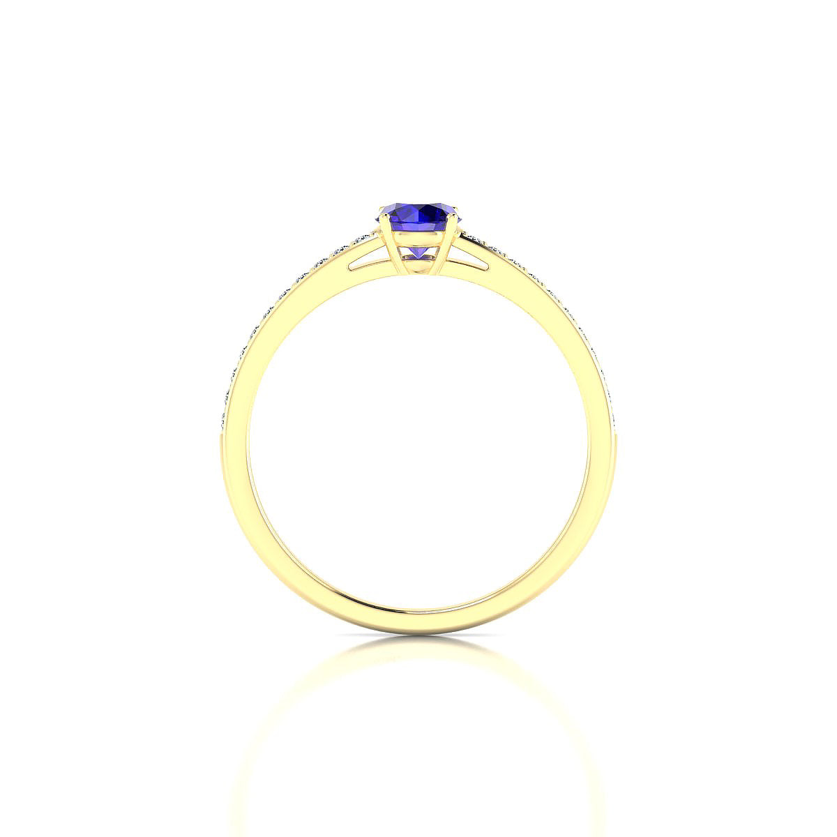 Promise | 18k Yellow Gold 4.5 mm Round Tanzanite Ring
