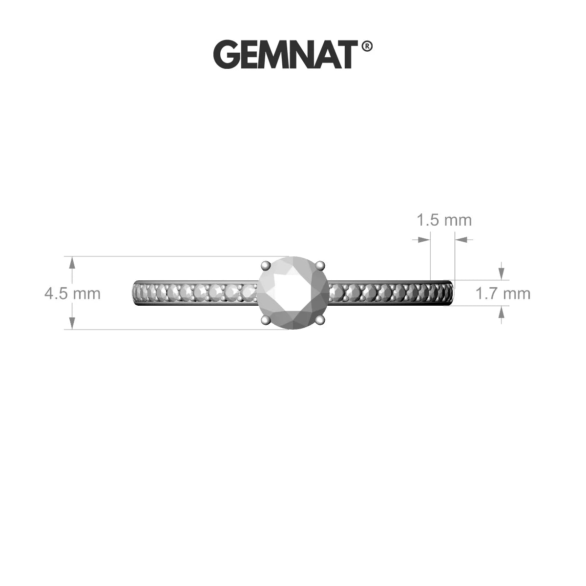 Promise | 18k White Gold 4.5 mm Round Peridot Ring