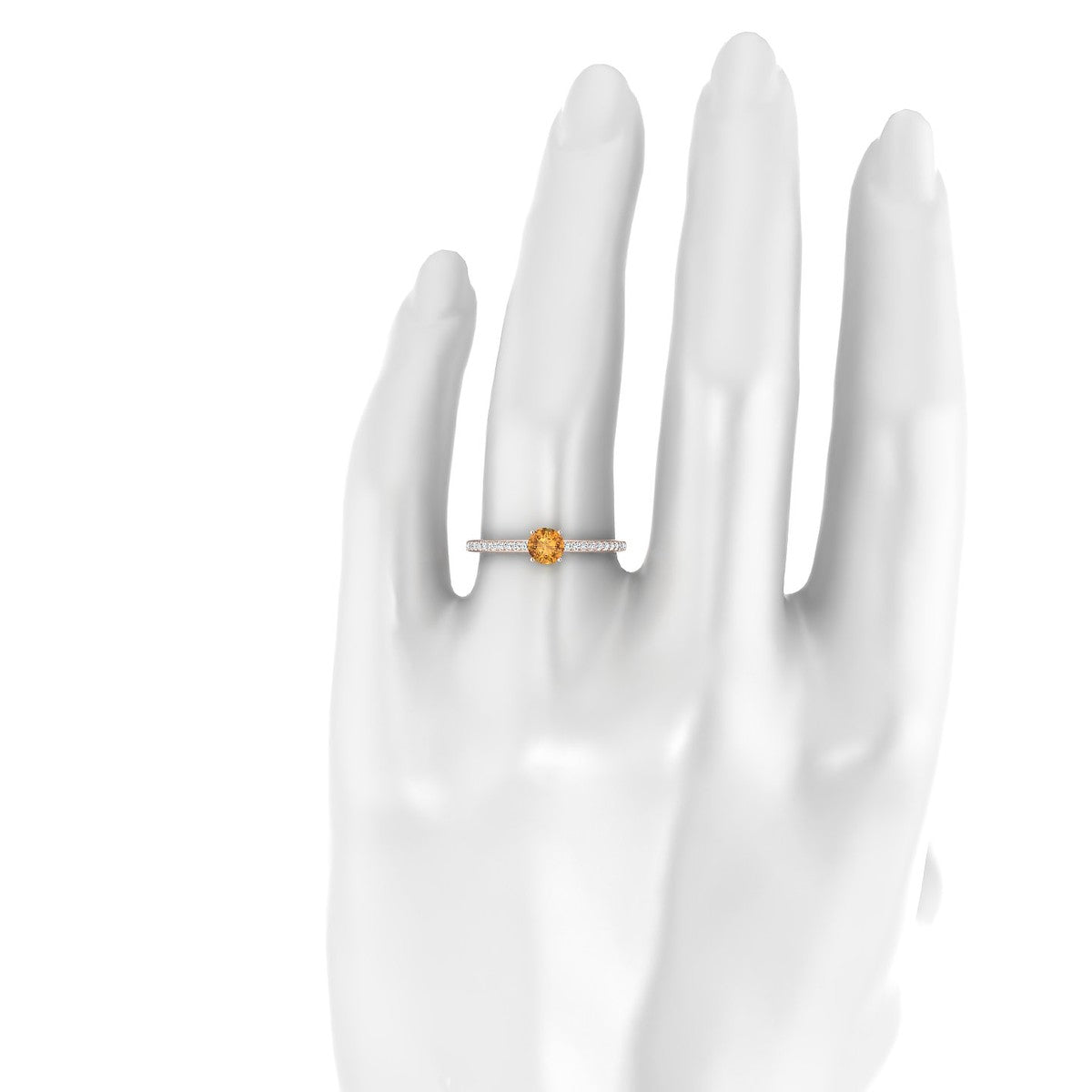 Promise | 18k Rose Gold 4.5 mm Round Citrine Ring