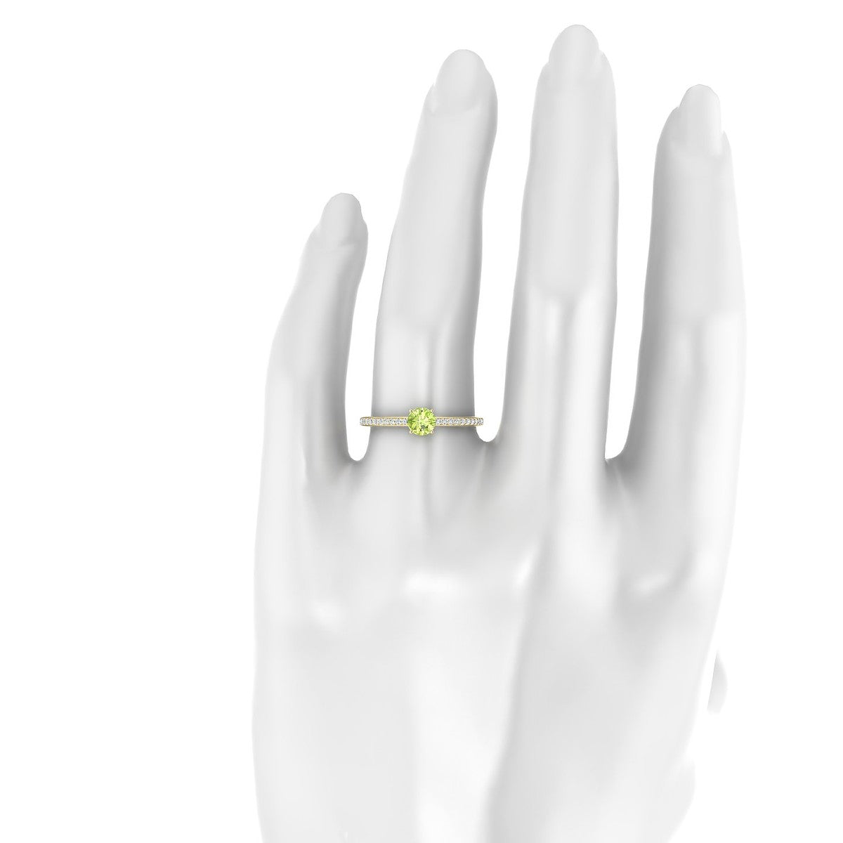 Promise | 18k Yellow Gold 4.5 mm Round Peridot Ring