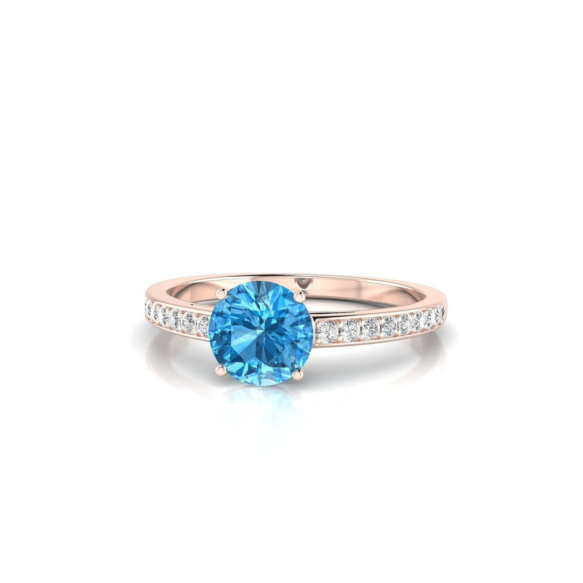 Promise | 18k Rose Gold 6 mm Round Topaz Ring