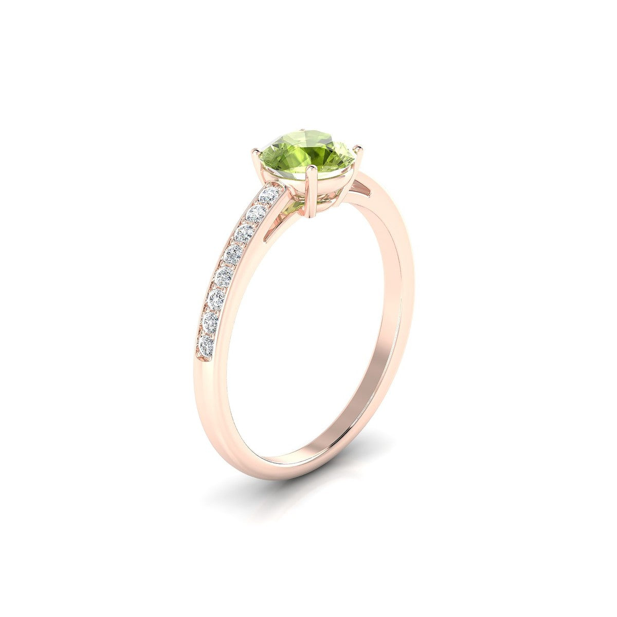 Promise | 18k Rose Gold 6 mm Round Peridot Ring