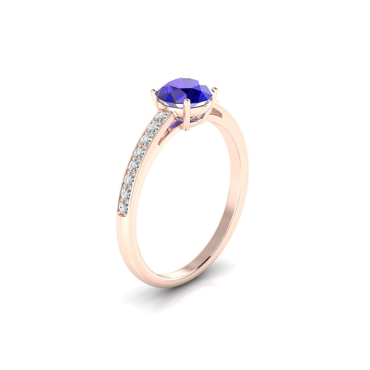 Promise | 18k Rose Gold 6 mm Round Tanzanite Ring