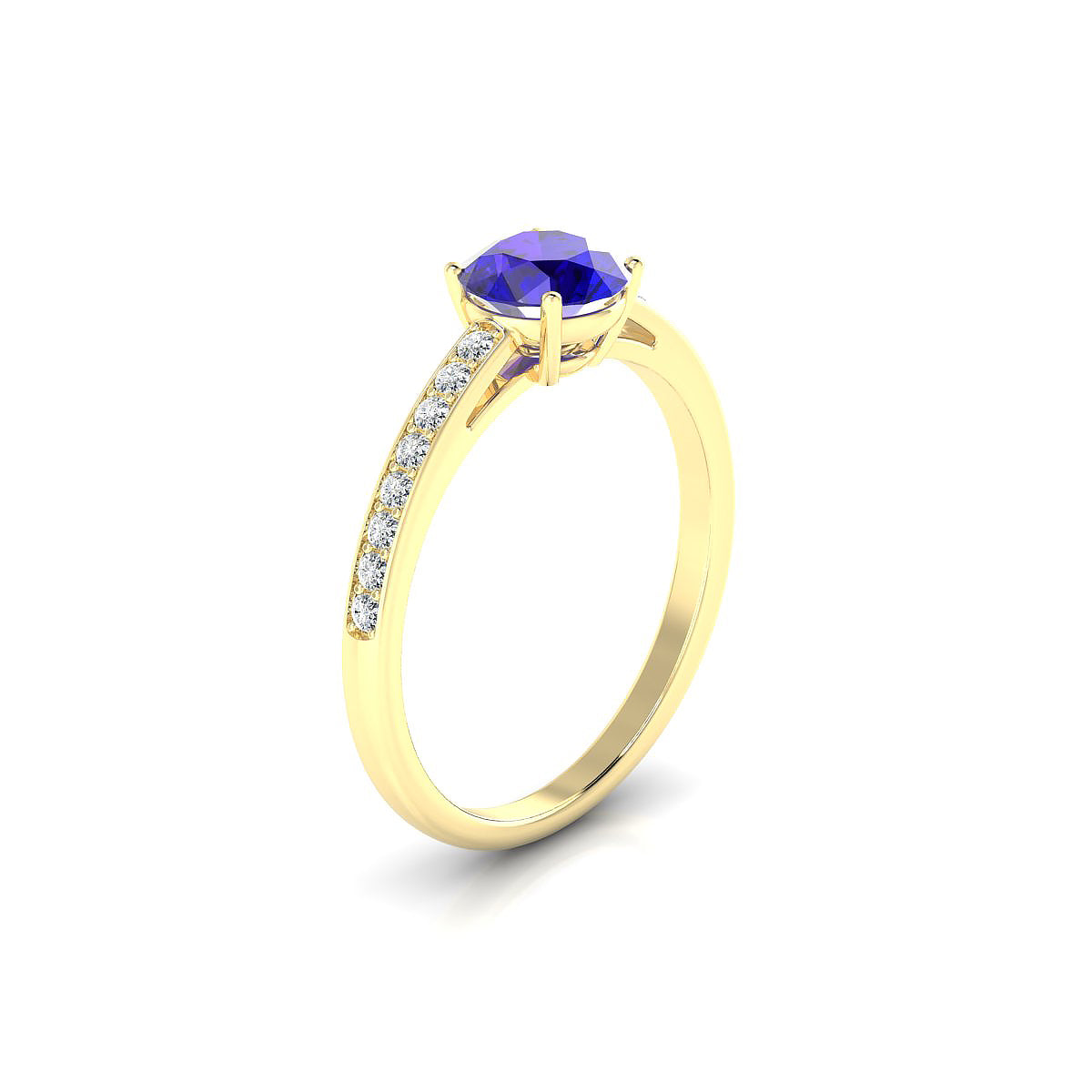 Promise | 18k Yellow Gold 6 mm Round Tanzanite Ring