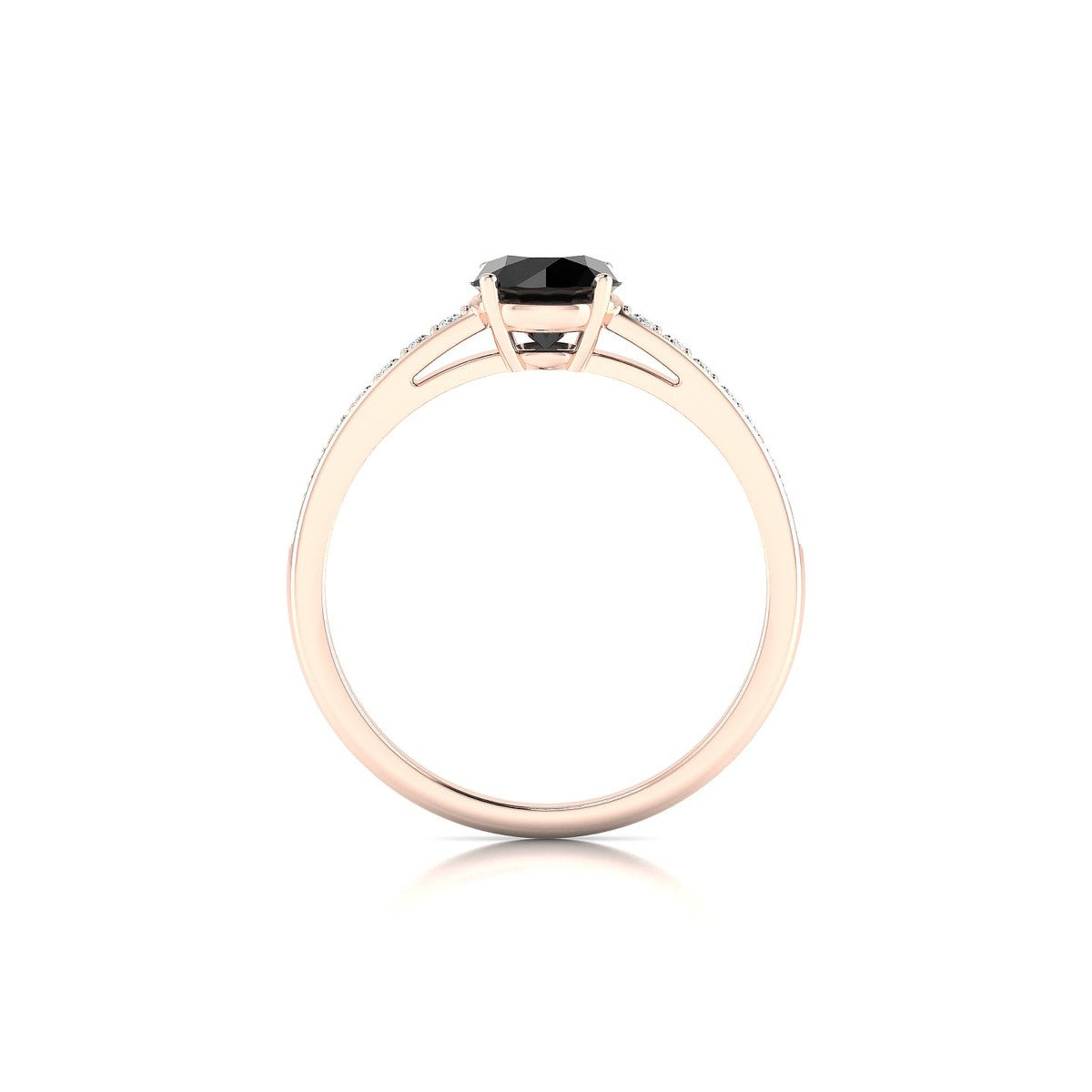 Promise | 18k Rose Gold 6 mm Round Black Diamond Ring