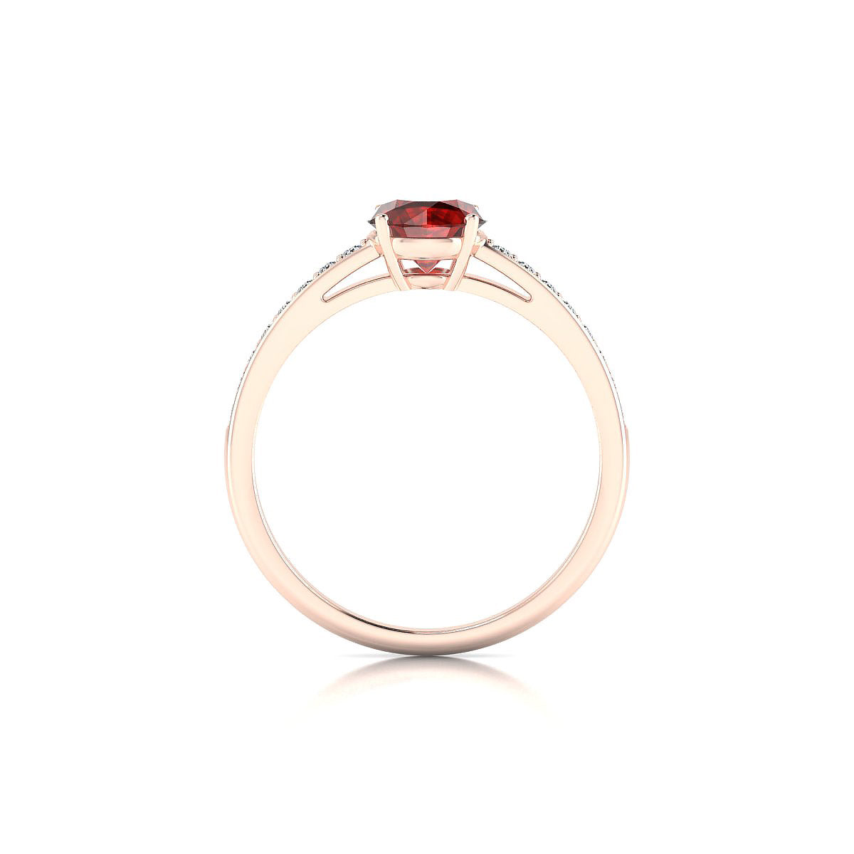 Promise | 18k Rose Gold 6 mm Round Garnet Ring