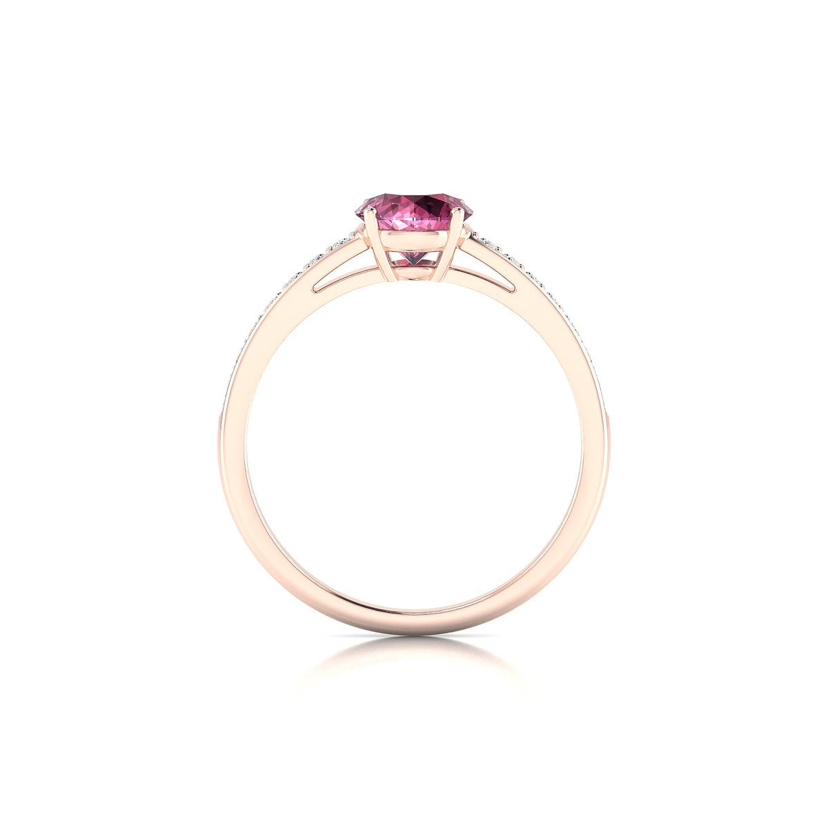 Promise | 18k Rose Gold 6 mm Round Rhodolite Ring
