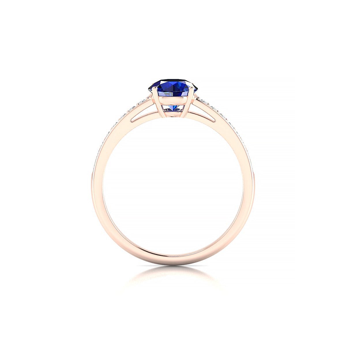 Promise | 18k Rose Gold 6 mm Round Sapphire Ring