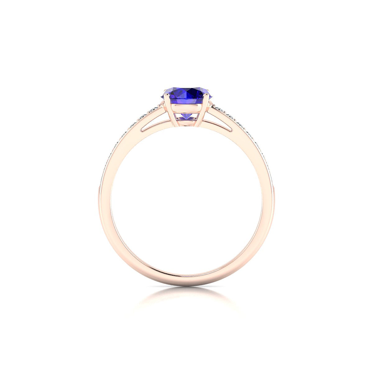 Promise | 18k Rose Gold 6 mm Round Tanzanite Ring