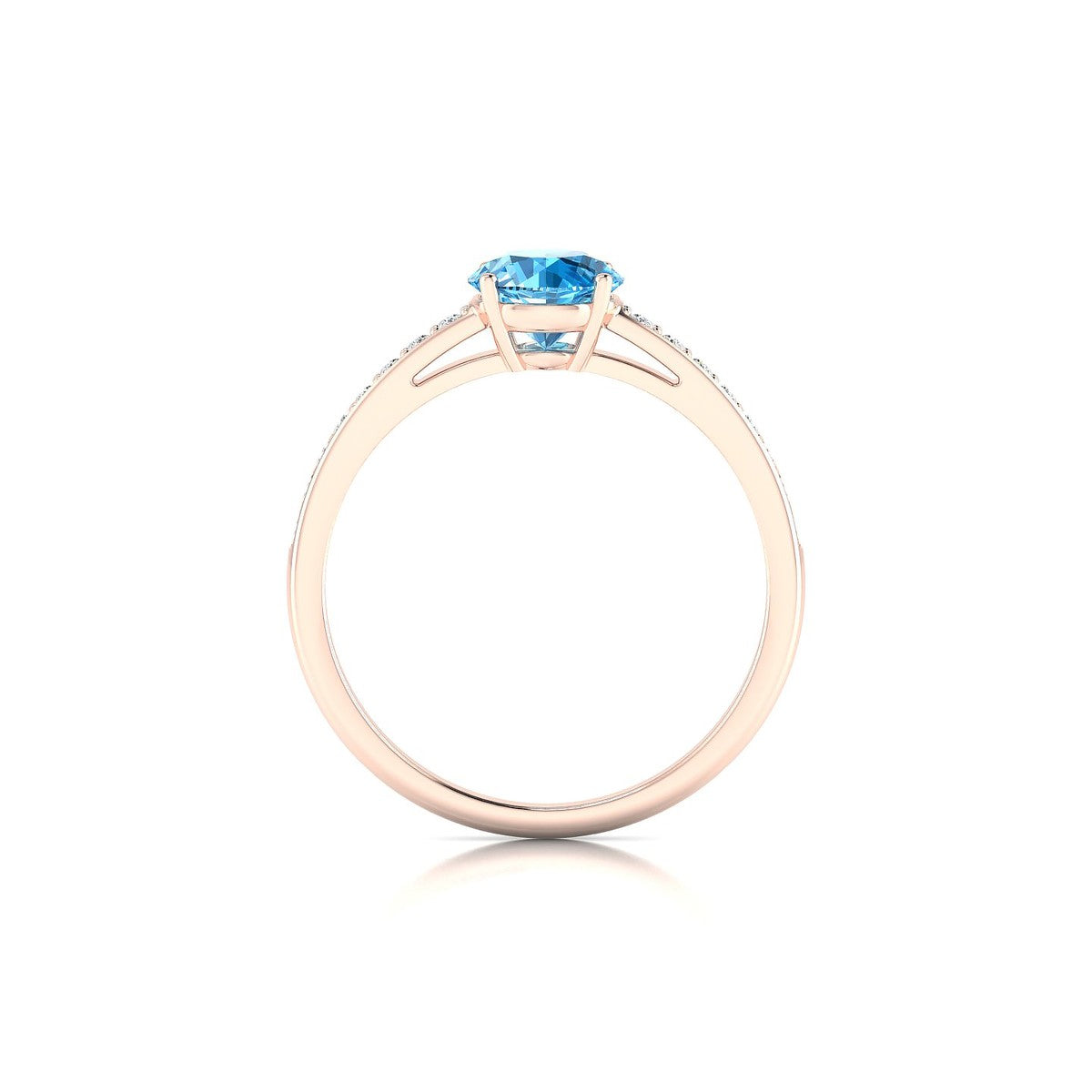 Promise | 18k Rose Gold 6 mm Round Topaz Ring