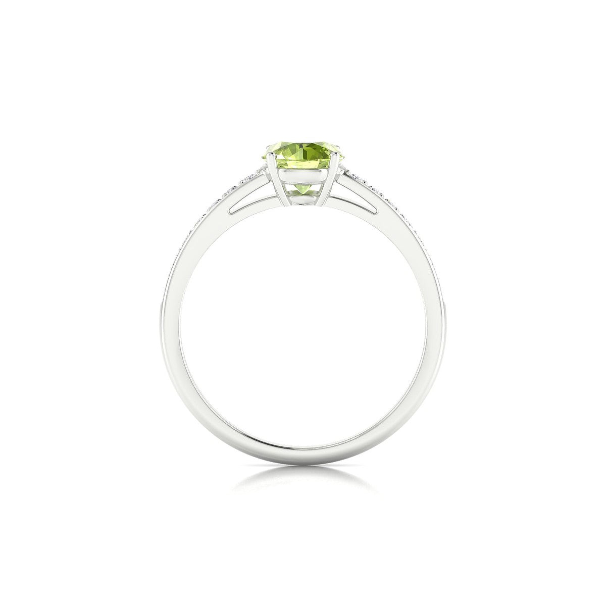 Promise | 18k White Gold 6 mm Round Peridot Ring