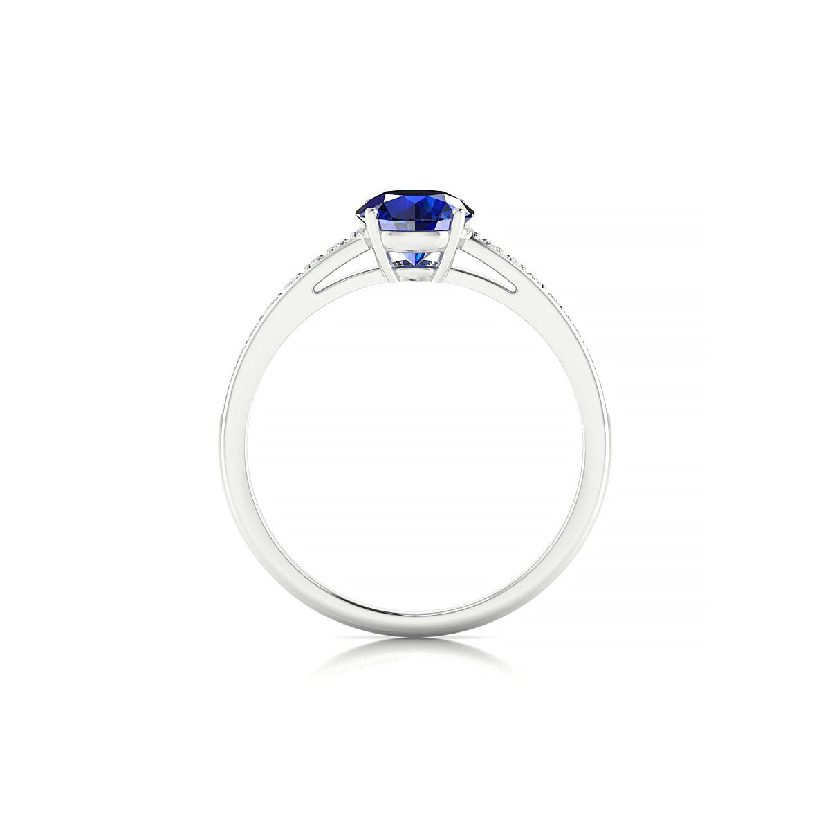Promise | 18k White Gold 6 mm Round Sapphire Ring
