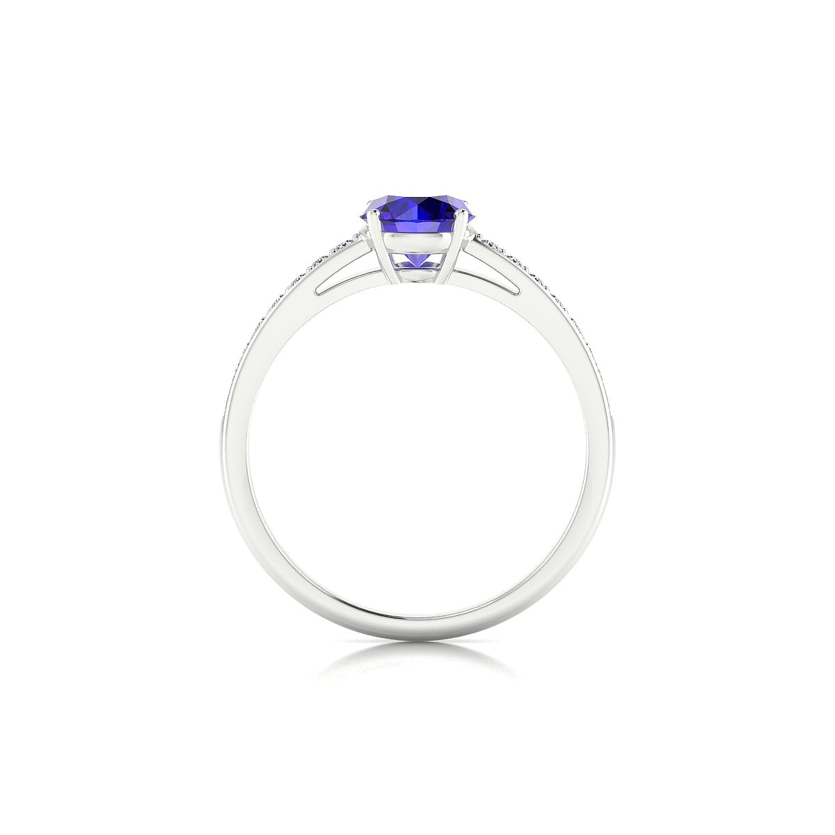 Promise | 18k White Gold 6 mm Round Tanzanite Ring