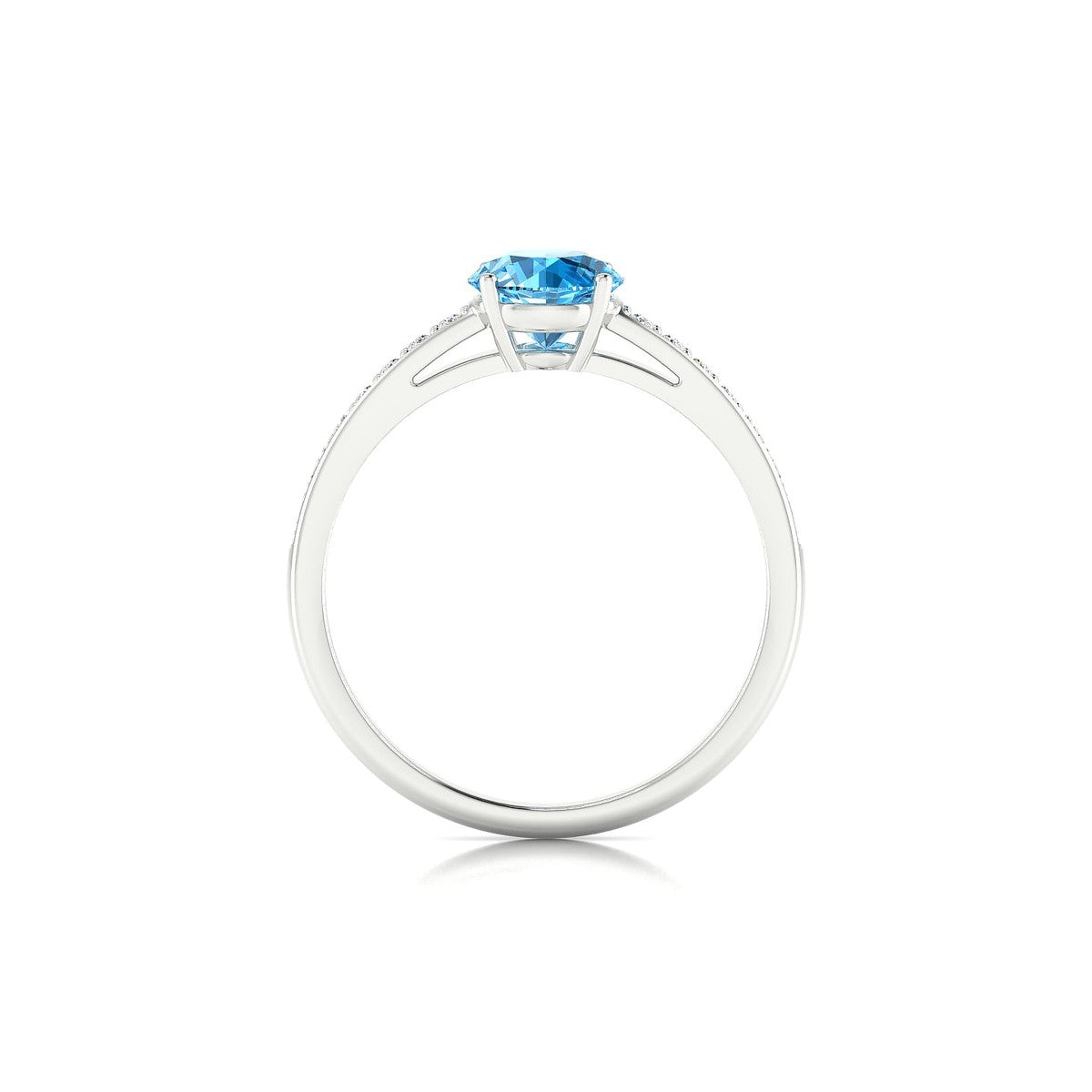 Promise | 18k White Gold 6 mm Round Topaz Ring