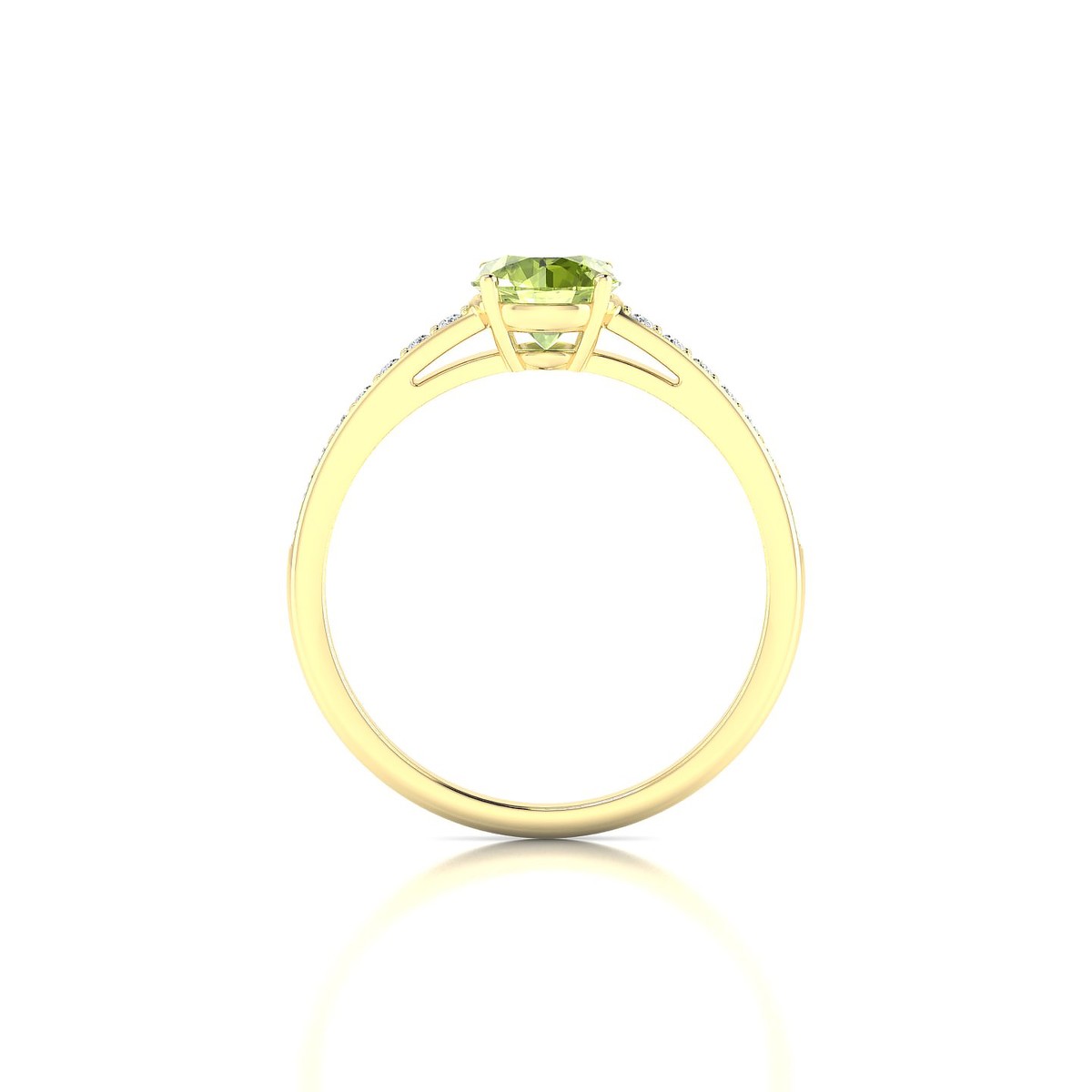 Promise | 18k Yellow Gold 6 mm Round Peridot Ring