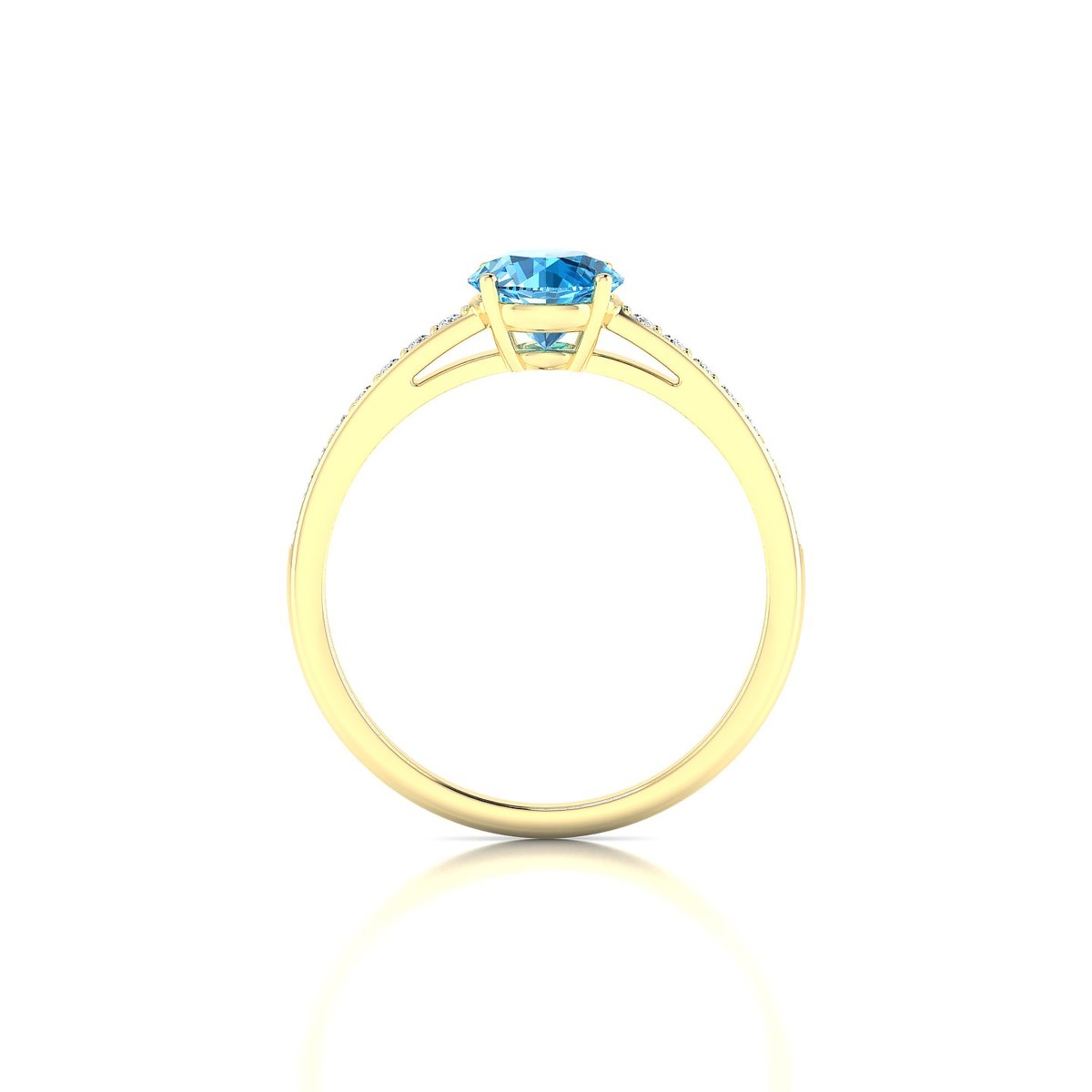 Promise | 18k Yellow Gold 6 mm Round Topaz Ring