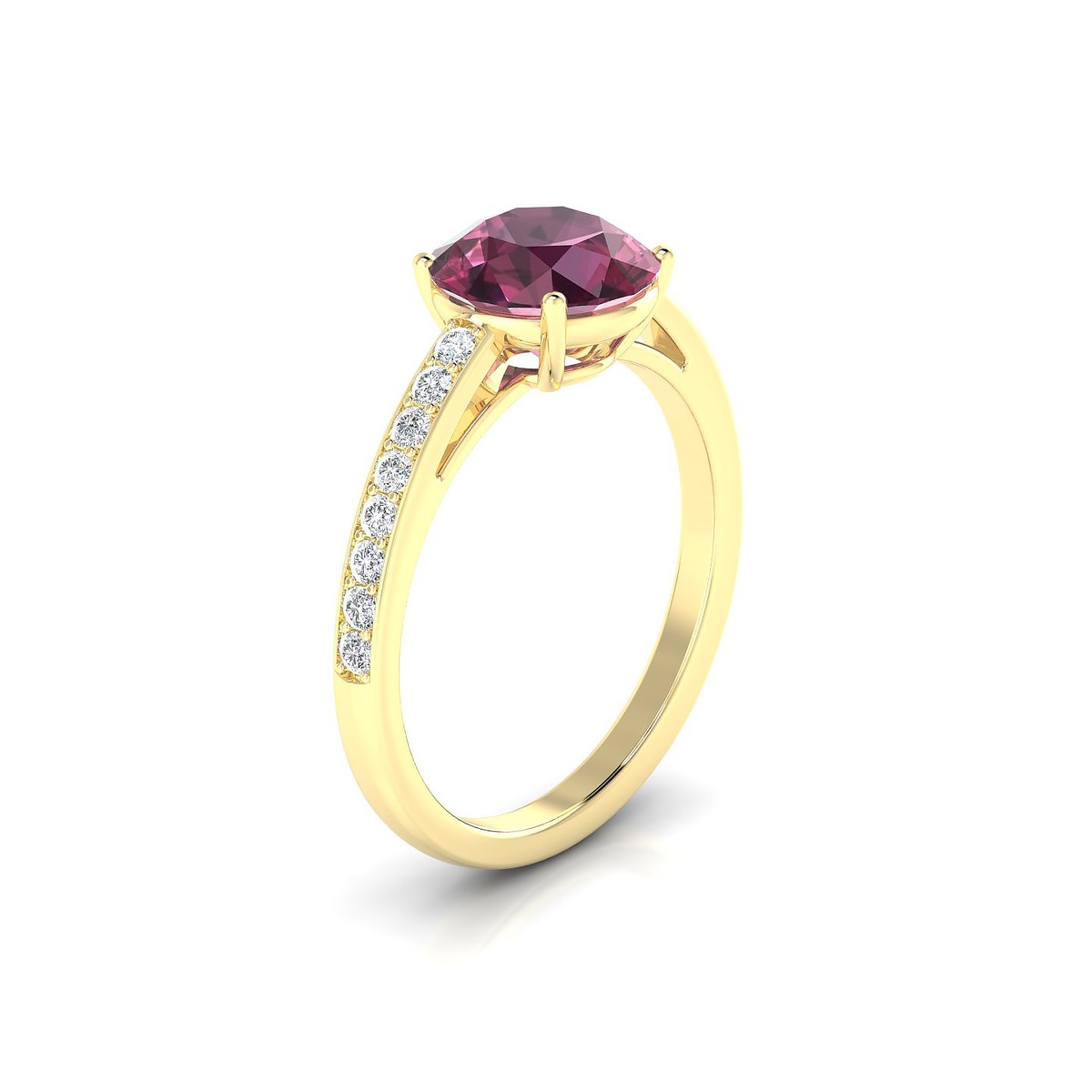 Promise | 18k Yellow Gold 8 mm Round Rhodolite Ring