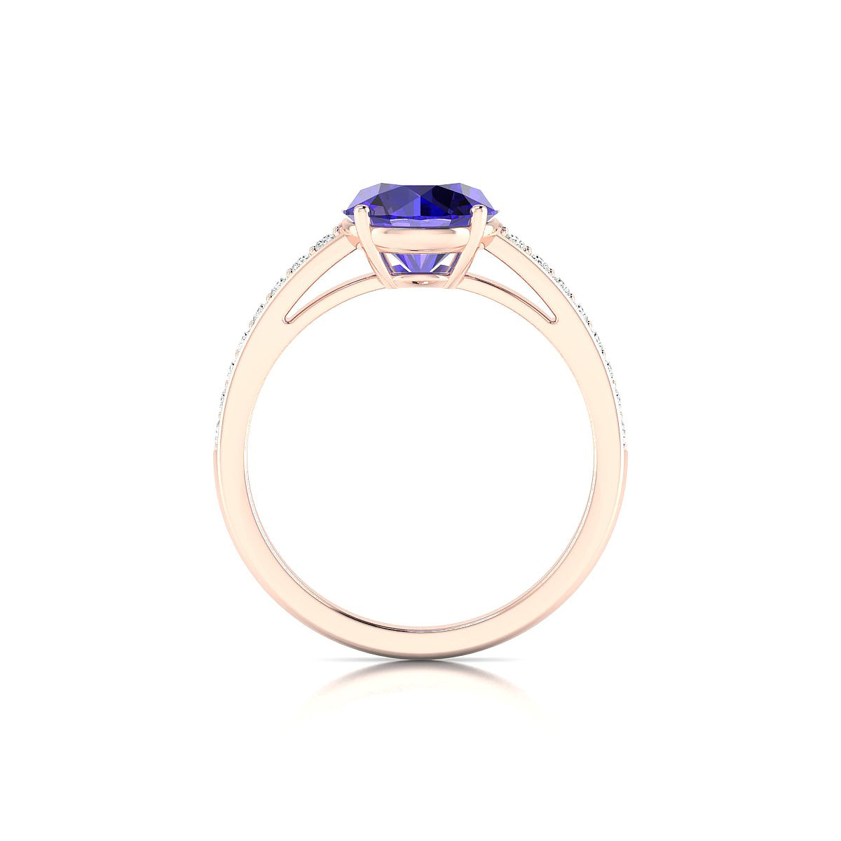 Promise | 18k Rose Gold 8 mm Round Tanzanite Ring