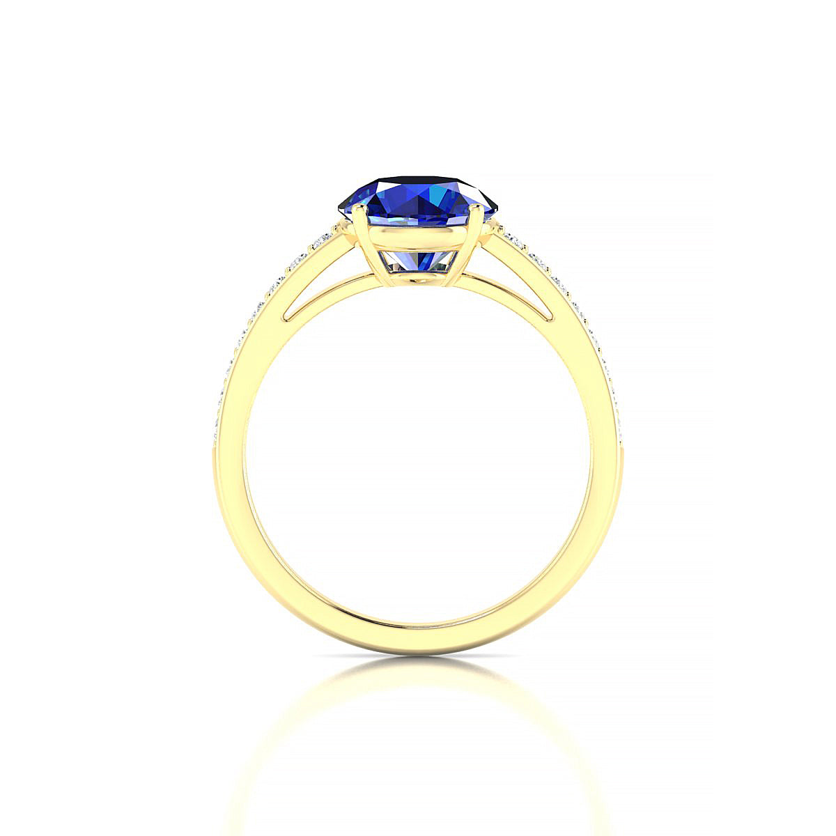 Promise | 18k Yellow Gold 8 mm Round Sapphire Ring