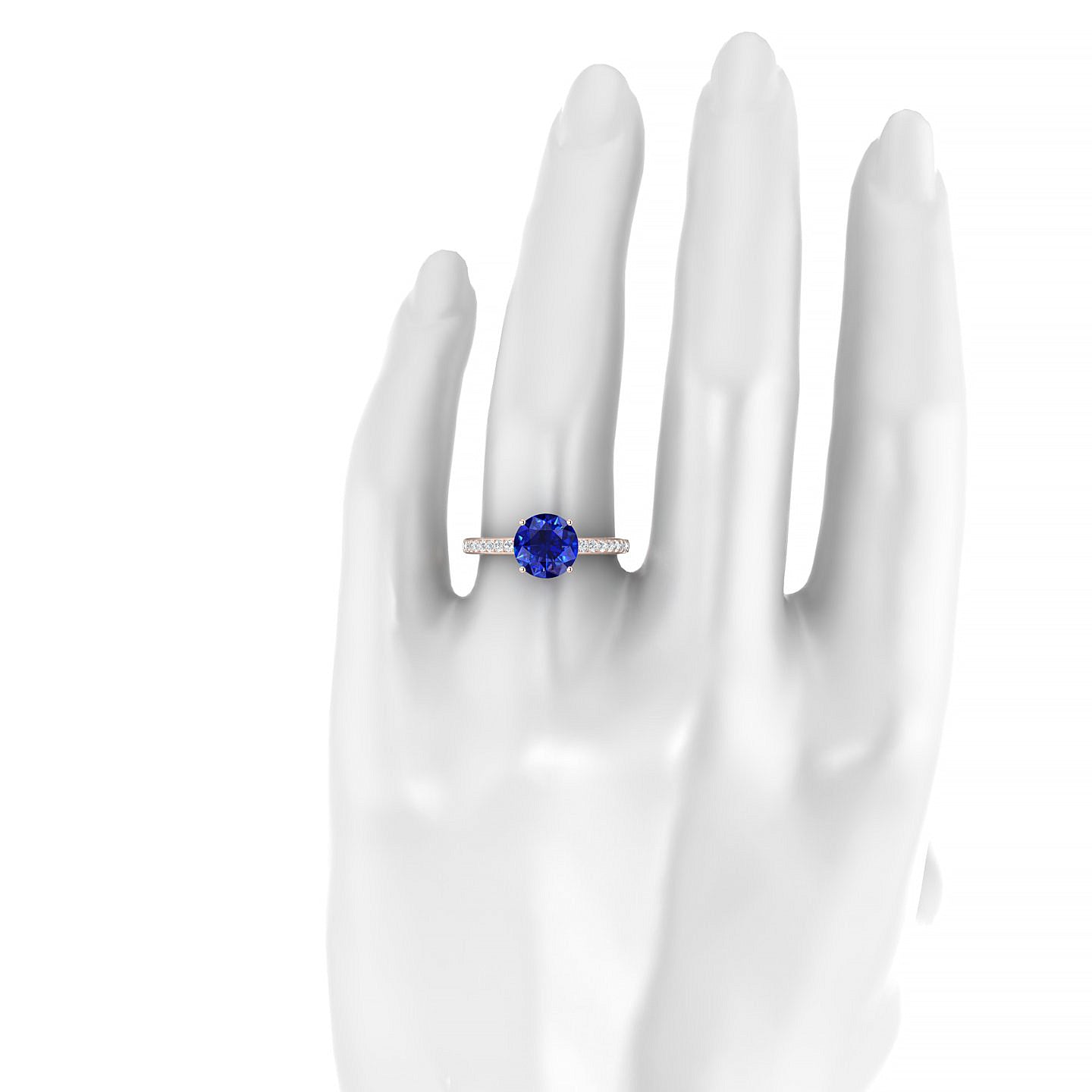 Promise | 18k Rose Gold 8 mm Round Sapphire Ring
