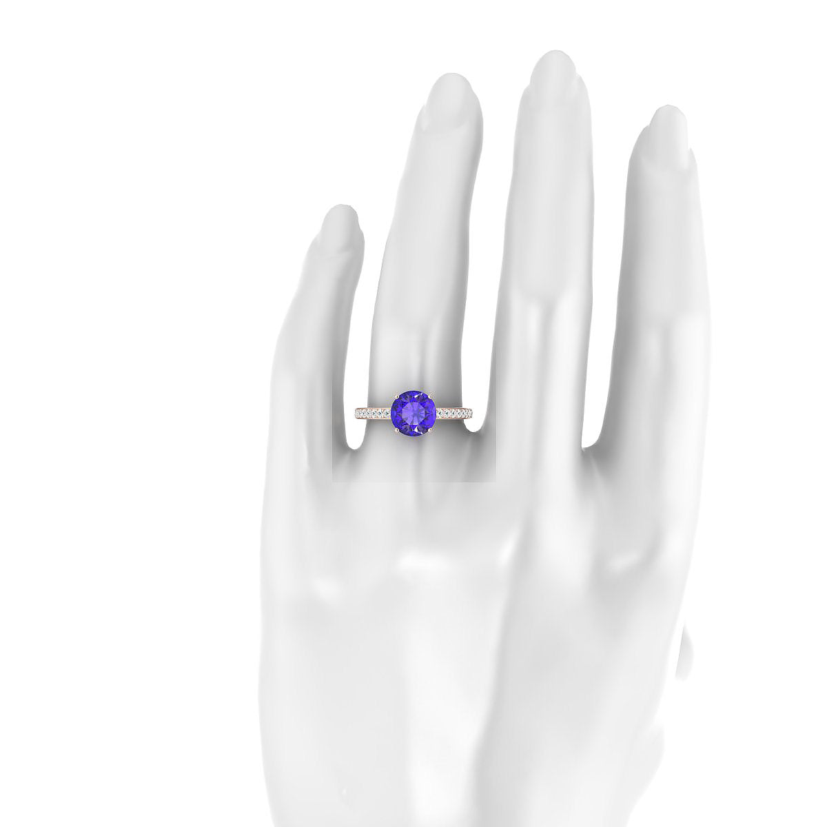 Promise | 18k Rose Gold 8 mm Round Tanzanite Ring