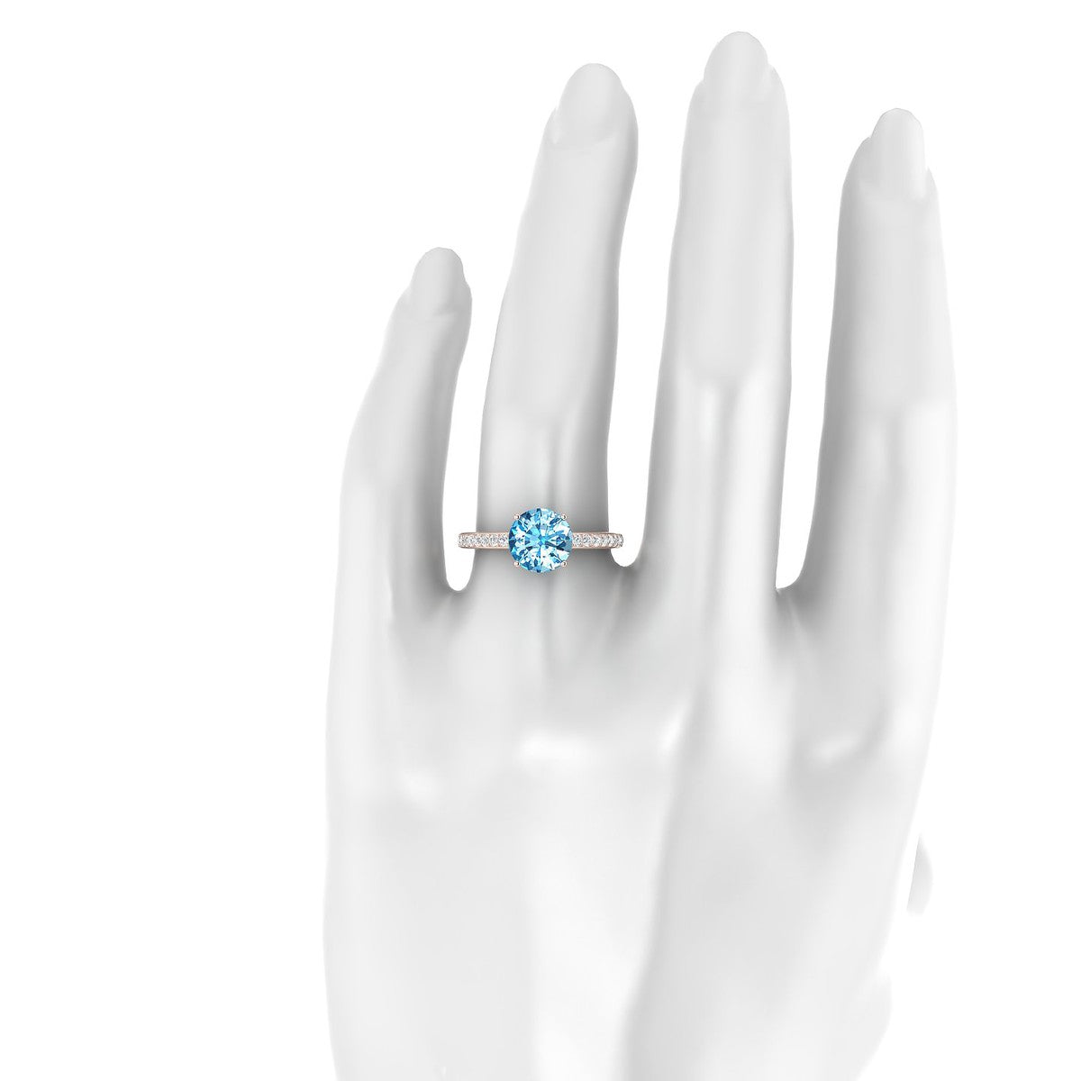 Promise | 18k Rose Gold 8 mm Round Topaz Ring
