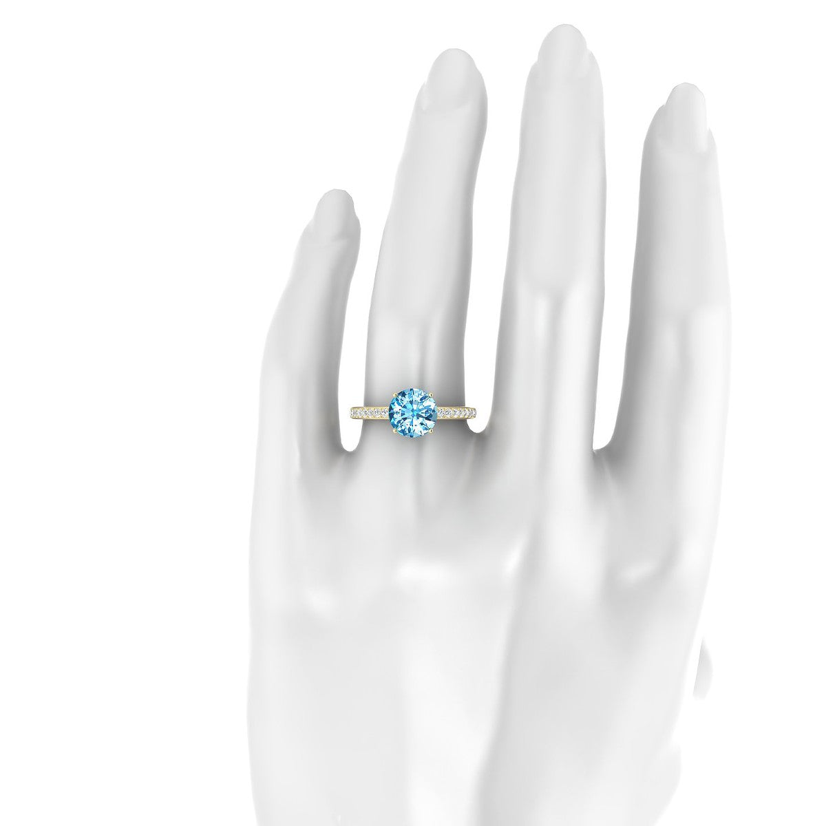 Promise | 18k Yellow Gold 8 mm Round Topaz Ring
