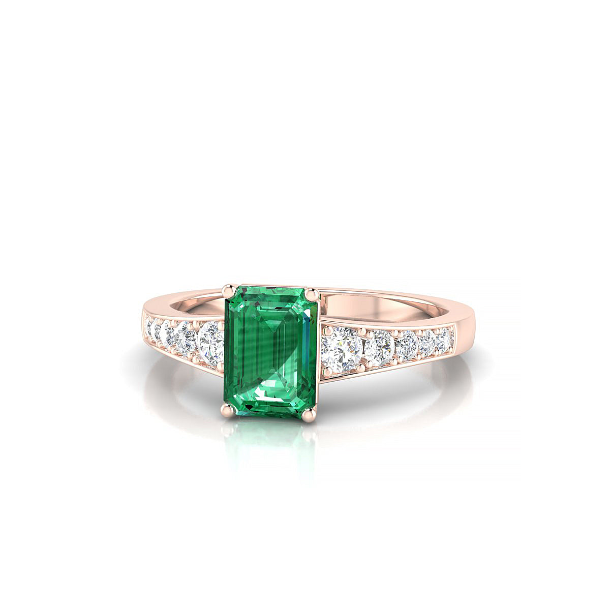 Prosperity | 18k Rose Gold 7 x 5 mm Emerald Emerald Ring