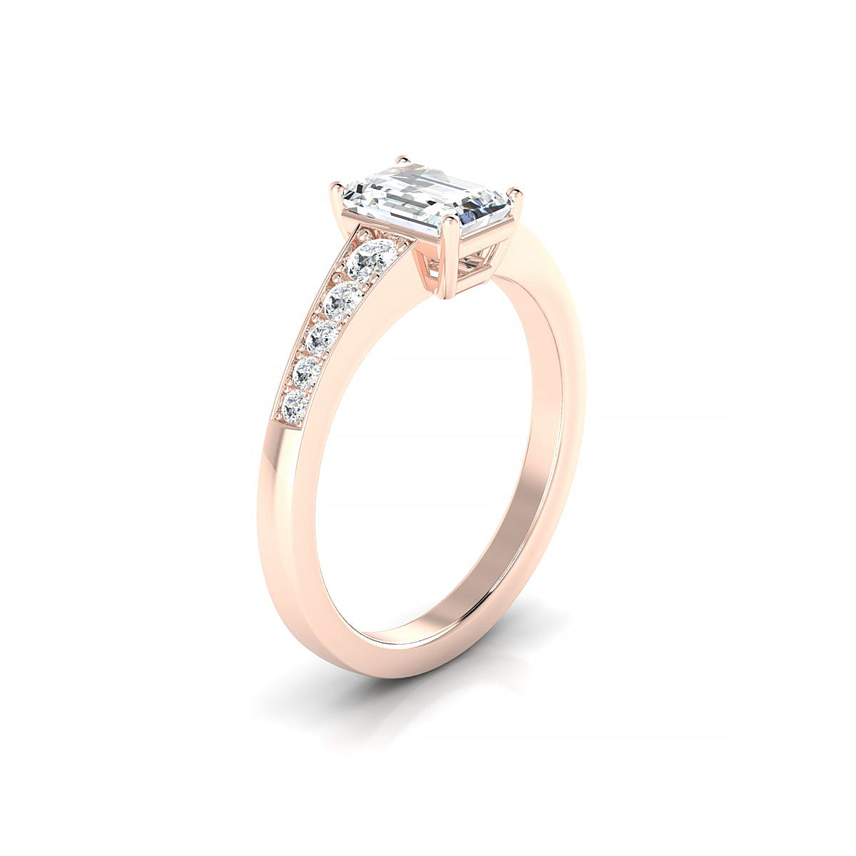 Prosperity | 18k Rose Gold 7 x 5 mm Emerald Diamond Ring