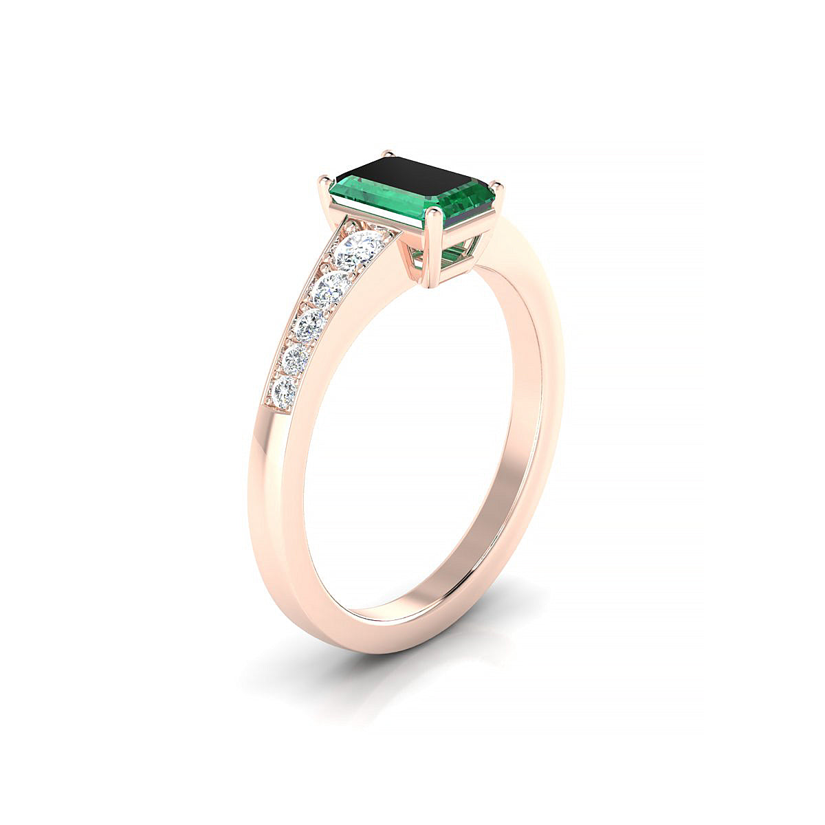 Prosperity | 18k Rose Gold 7 x 5 mm Emerald Emerald Ring