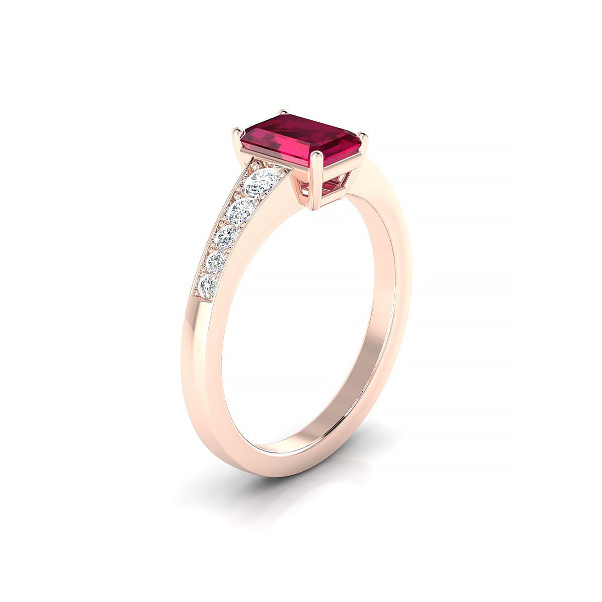 Prosperity | 18k Rose Gold 7 x 5 mm Emerald Ruby Ring