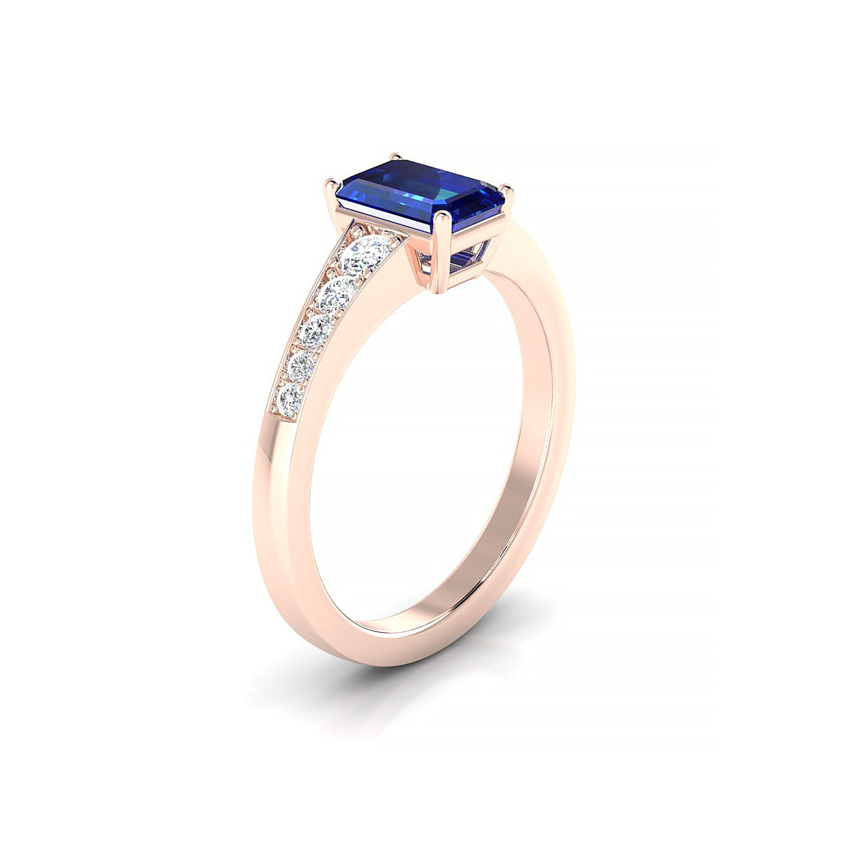 Prosperity | 18k Rose Gold 7 x 5 mm Emerald Sapphire Ring