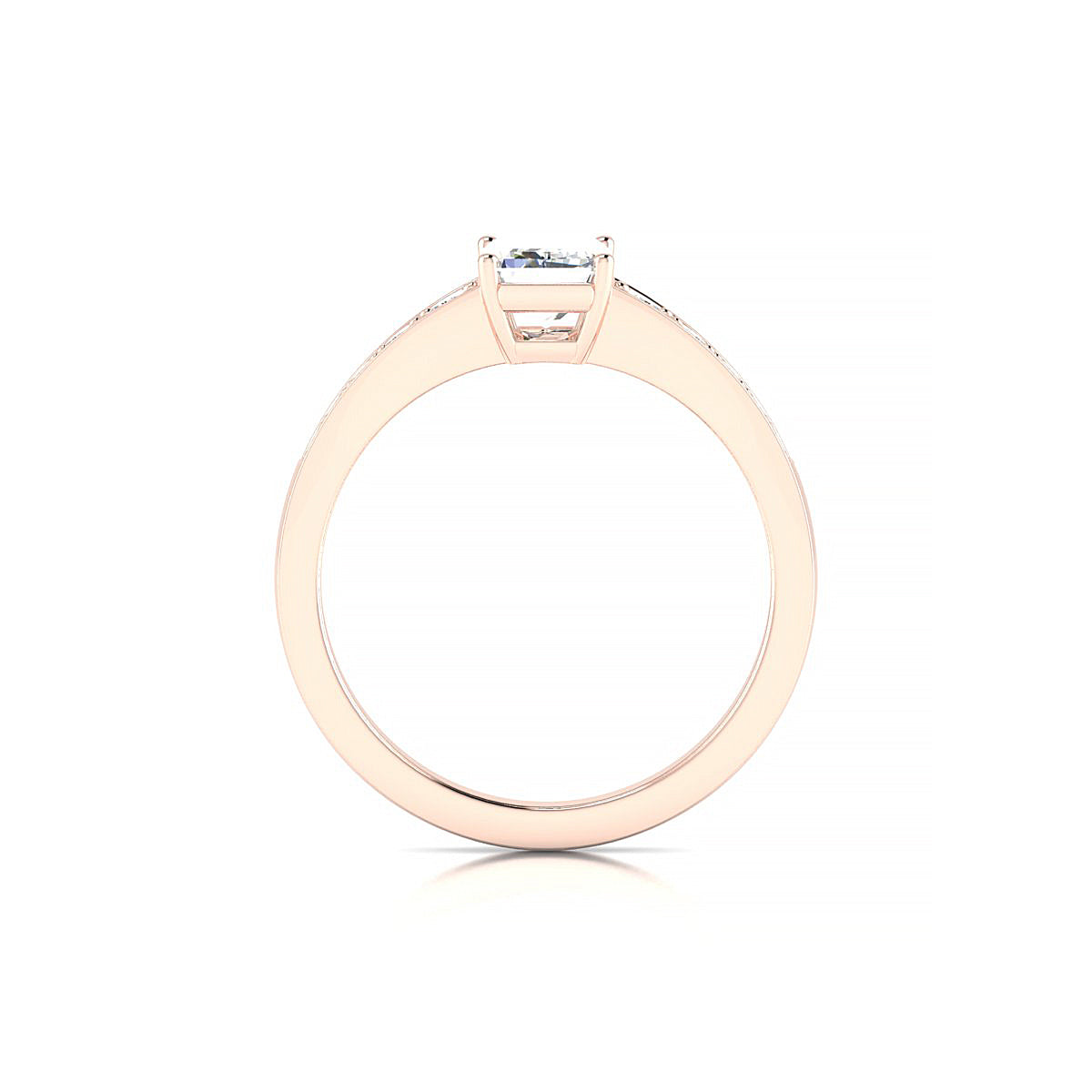 Prosperity | 18k Rose Gold 7 x 5 mm Emerald Diamond Ring