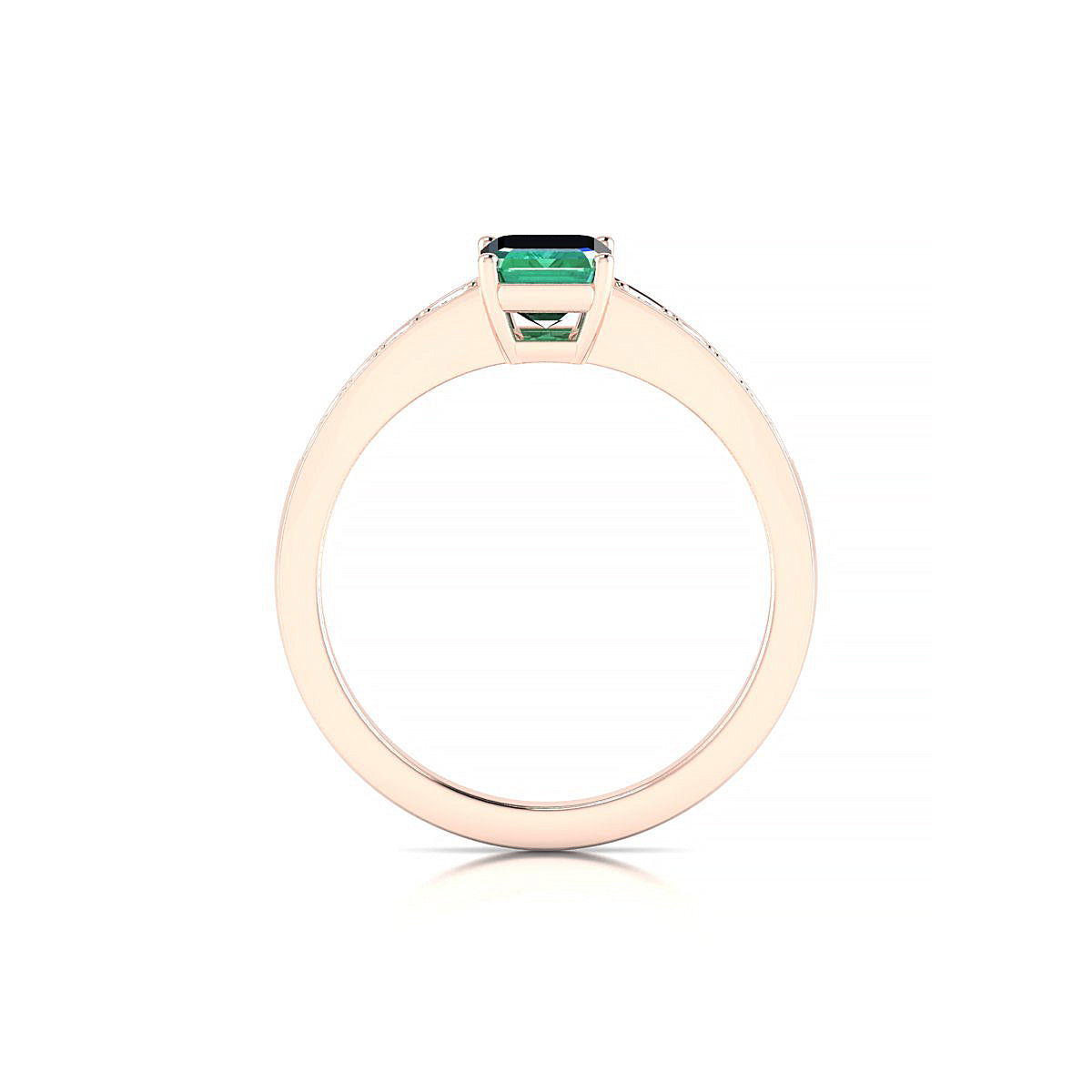 Prosperity | 18k Rose Gold 7 x 5 mm Emerald Emerald Ring