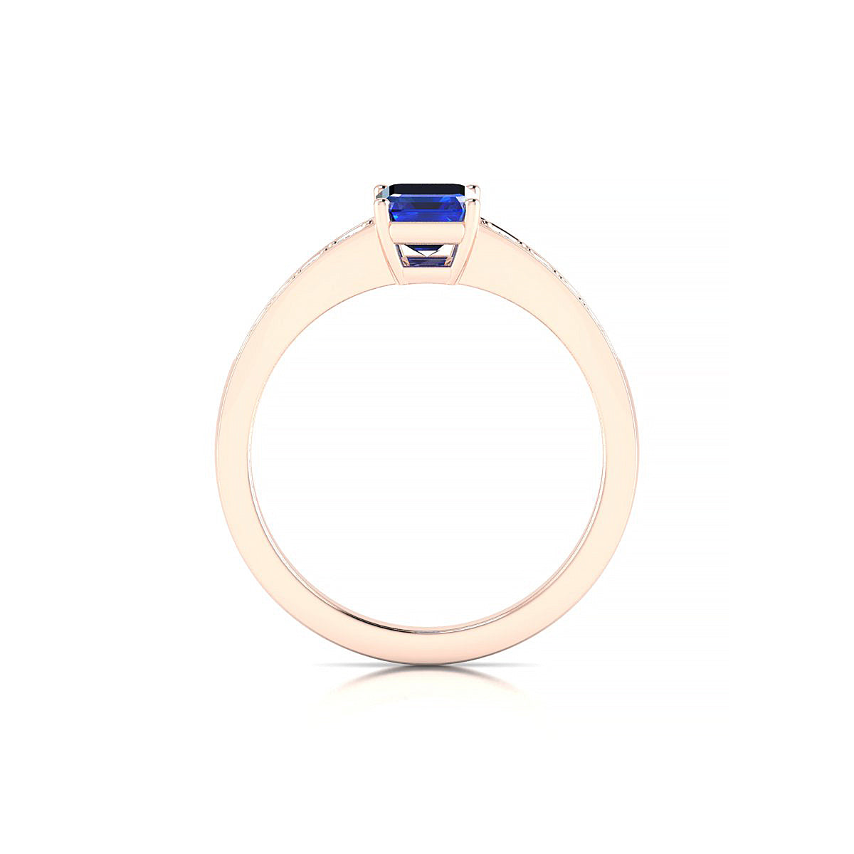 Prosperity | 18k Rose Gold 7 x 5 mm Emerald Sapphire Ring
