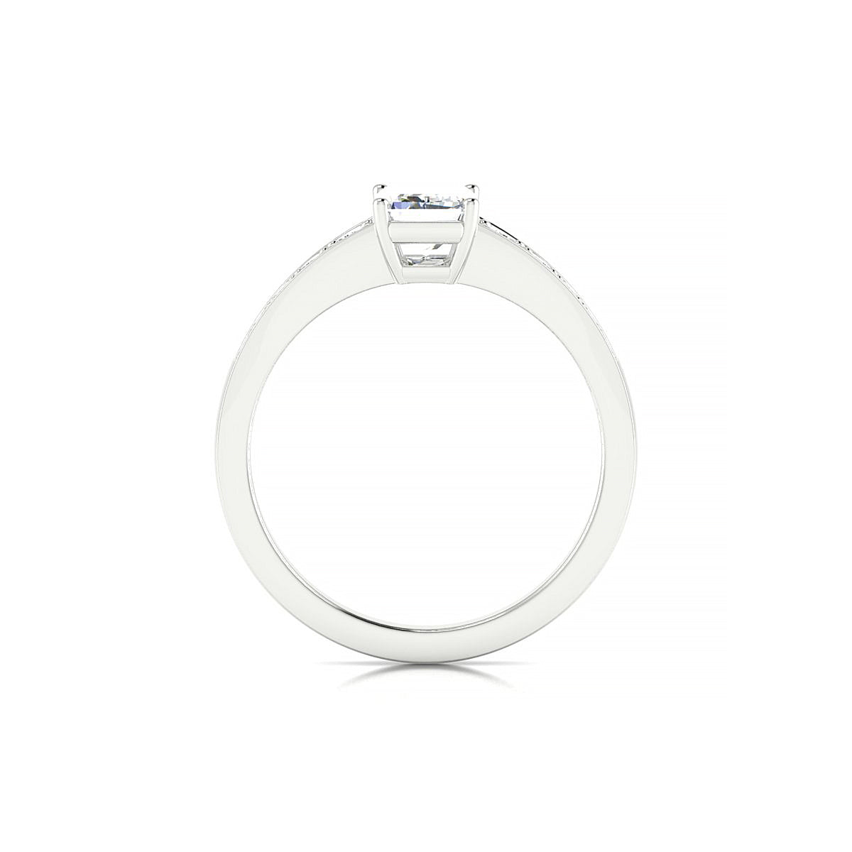 Prosperity | 18k White Gold 7 x 5 mm Emerald Diamond Ring