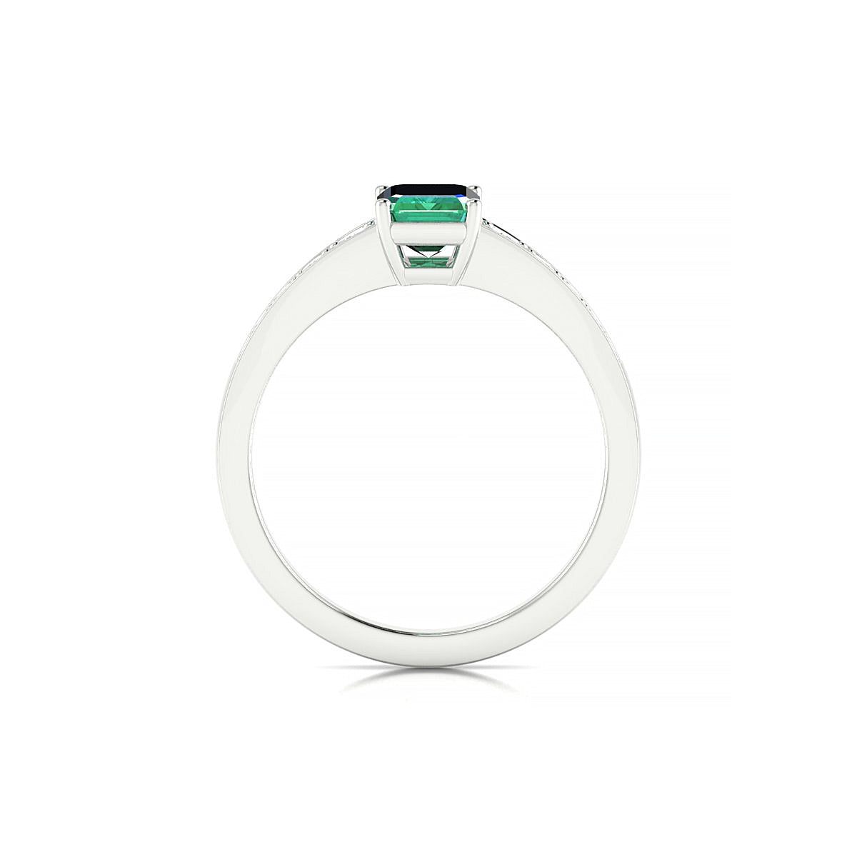 Prosperity | 18k White Gold 7 x 5 mm Emerald Emerald Ring