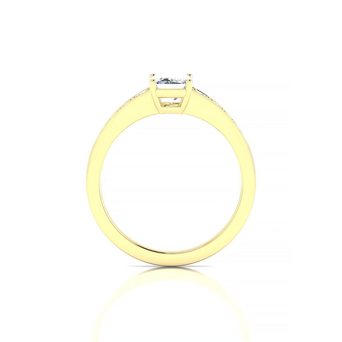 Prosperity | 18k Yellow Gold 7 x 5 mm Emerald Diamond Ring
