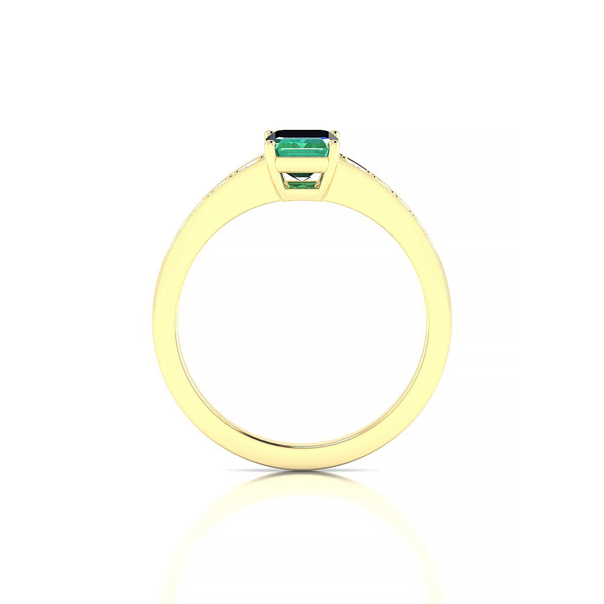 Prosperity | 18k Yellow Gold 7 x 5 mm Emerald Emerald Ring