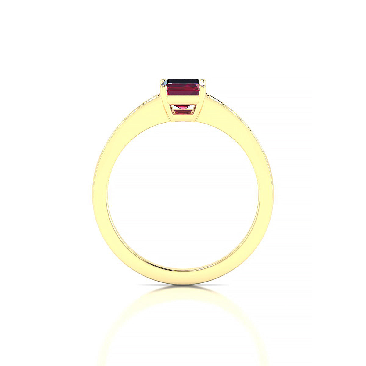 Prosperity | 18k Yellow Gold 7 x 5 mm Emerald Ruby Ring