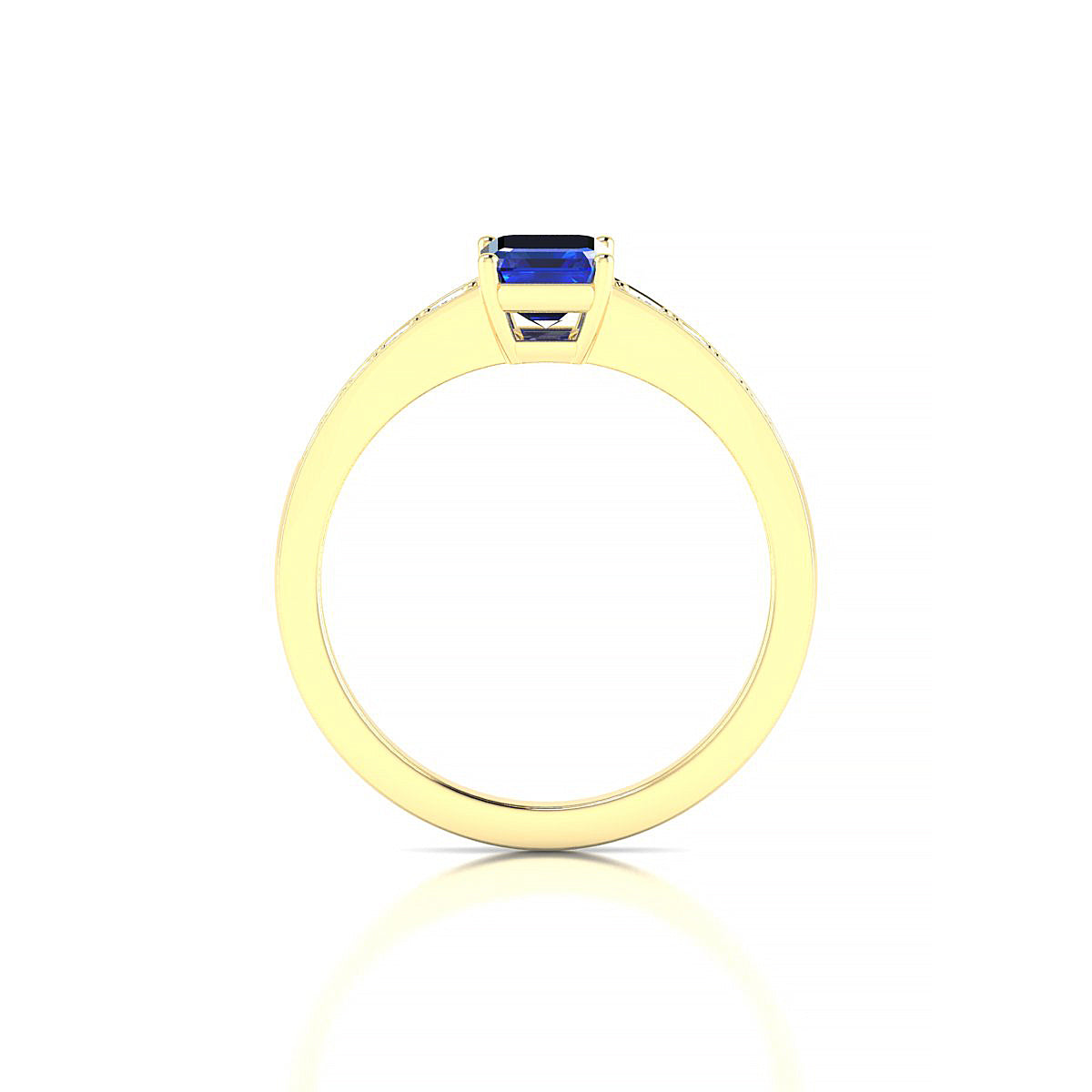 Prosperity | 18k Yellow Gold 7 x 5 mm Emerald Sapphire Ring