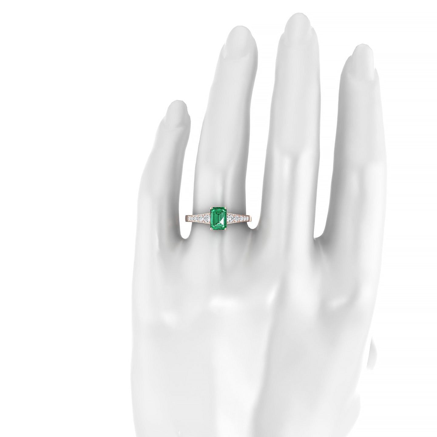 Prosperity | 18k Rose Gold 7 x 5 mm Emerald Emerald Ring