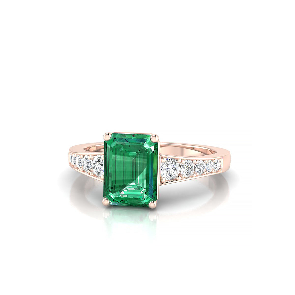 Prosperity | 18k Rose Gold 8 x 6 mm Emerald Emerald Ring