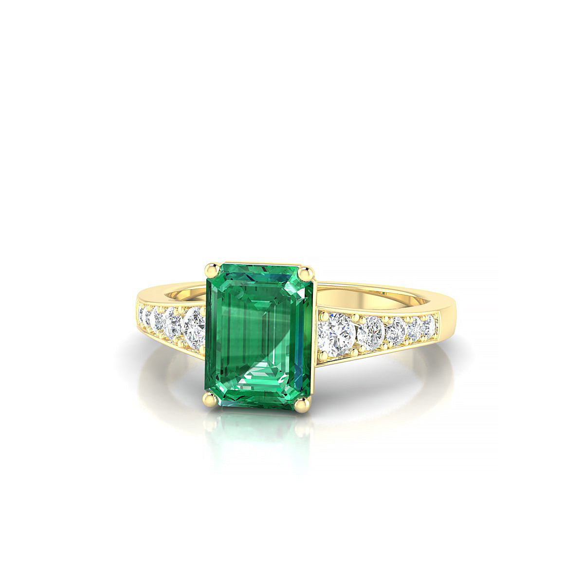 Prosperity | 18k Yellow Gold 8 x 6 mm Emerald Emerald Ring