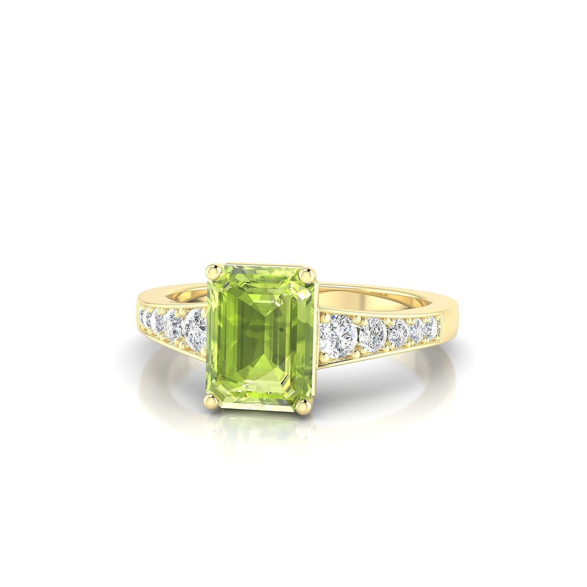 Prosperity | 18k Yellow Gold 8 x 6 mm Emerald Peridot Ring