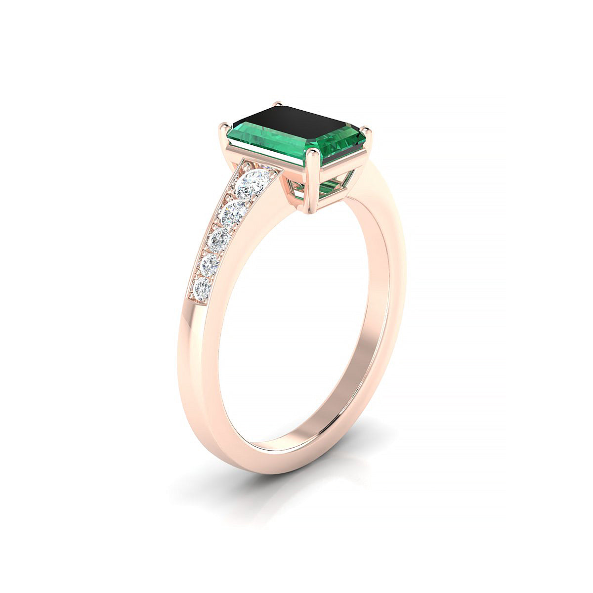 Prosperity | 18k Rose Gold 8 x 6 mm Emerald Emerald Ring